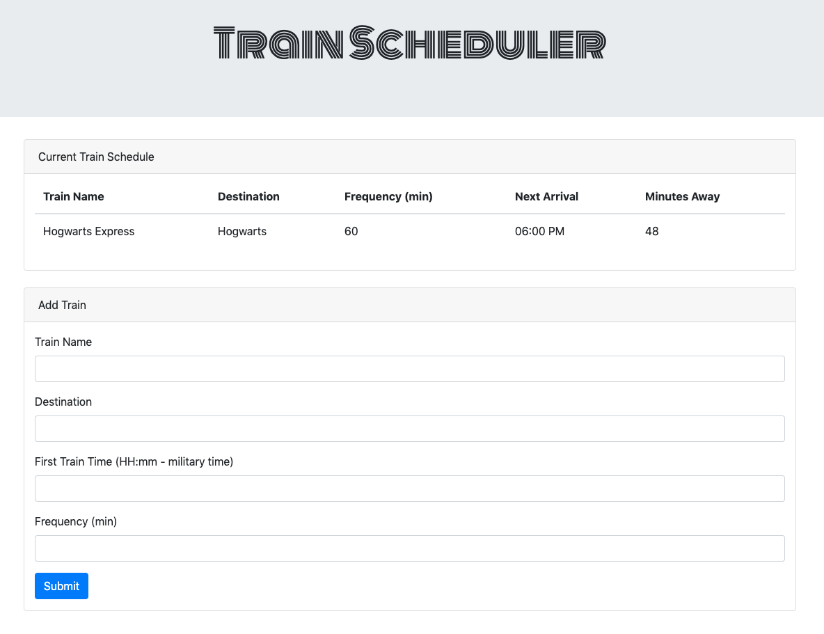 Train Scheduler